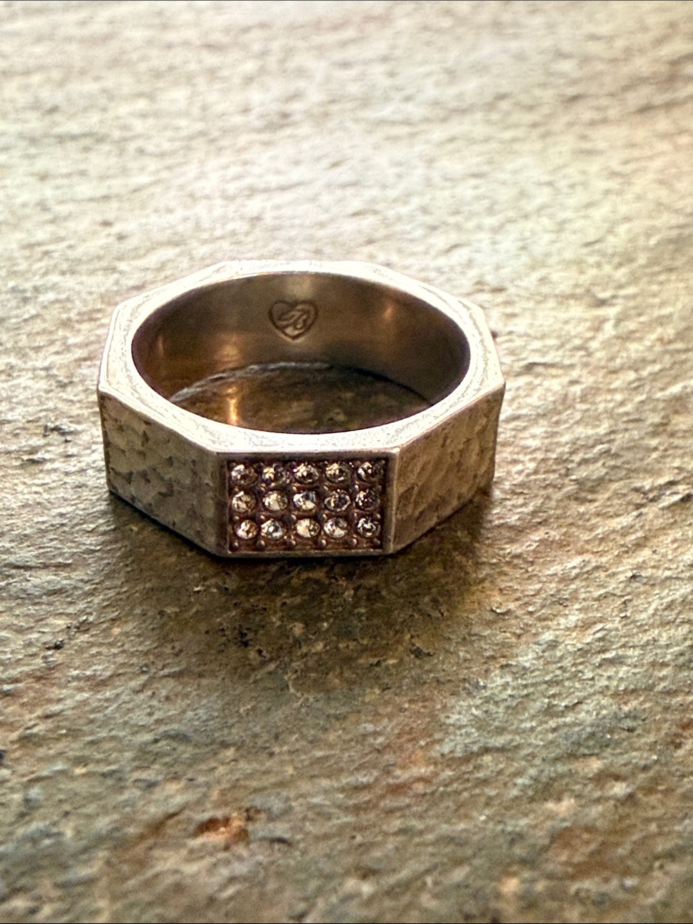 Brighton Silver Octagon Pavé Crystal Ring